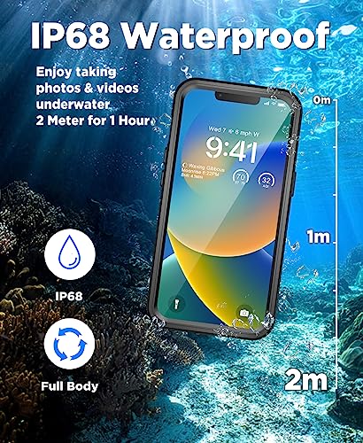 Beeasy for iPhone 13 Waterproof Case Compatible with Magsafe IP68 Underwater Military Grade, Phone Case with Shockproof, Dustproof, Rugged 360 Full Body Protection Cover Black - size: iPhone 13 (6.1")