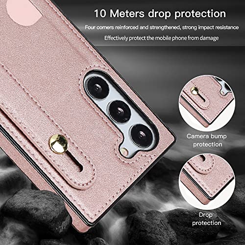 CCSmall for Samsung Galaxy S23 Crossbody Case w Card Holder KB Rose - color: Rose, size: Galaxy S23