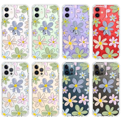 MOSNOVO Case for iPhone 12 & iPhone 12 Pro, [Buffertech 6.6ft Military-Grade Drop Protection] [Anti Peel Off Tech] Clear TPU Bumper Phone Case Cover Design - Linear Blooms - color: Clear - Linear Blooms, size: iPhone 12 / iPhone 12 Pro