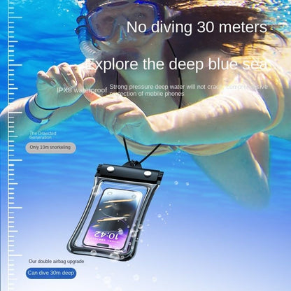 Waterproof Phone Pouch Case, IPX8 Rated, Touch Sensitive with 4-Layer Sealing, Universal Underwater Phone Dry Bag Black - color: black