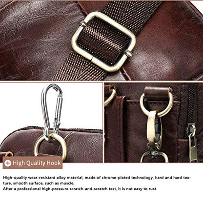 Cell Phone Shoulder Bag Leather Men, Waterproof Phone Waist Bag Messenger Bag Crossbody Purse with Belt Loop Wallet Case - color: Brown