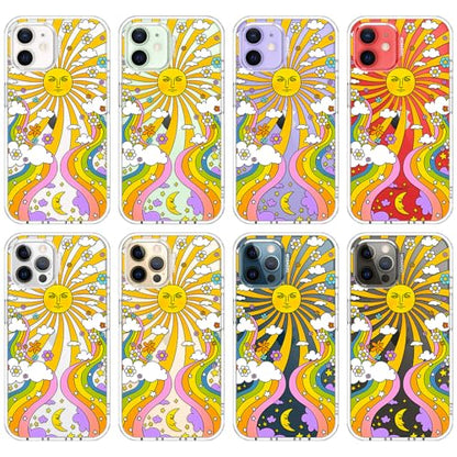 MOSNOVO Case for iPhone 12 & iPhone 12 Pro, [Buffertech 6.6ft Military-Grade Drop Protection] [Anti Peel Off Tech] Clear TPU Bumper Phone Case Cover Design - 70's Psychedelic Groovy Art - color: Clear - 70's Psychedelic Groovy Art, size: iPhone 12 / iPhon
