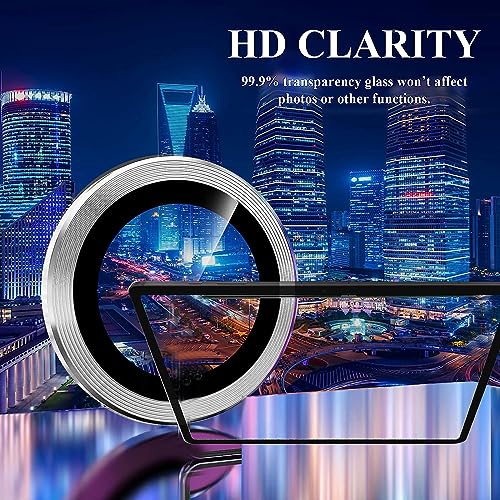 Zeking (2 Set) Camera Lens Protector Compatible with Samsung Galaxy Tab S11 Ultra, Scratch-Resistant HD Clarity Ultra-Thin 9H Tempered Glass with Aluminum Edging, Individual Metal Lens Cover (Silver) - color: Silver