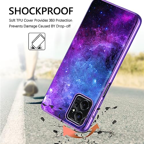 GUAGUA Compatible with Motorola Moto G Power 5G Case 2023 6.5 Inch Glow in The Dark, Noctilucent Luminous Space Nebula Slim Fit Cover Protective Anti Scratch Cases for Moto G Power 2023, Blue Nebula