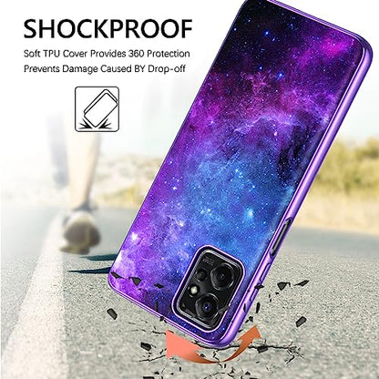 GUAGUA Compatible with Motorola Moto G Power 5G Case 2023 6.5 Inch Glow in The Dark, Noctilucent Luminous Space Nebula Slim Fit Cover Protective Anti Scratch Cases for Moto G Power 2023, Blue Nebula