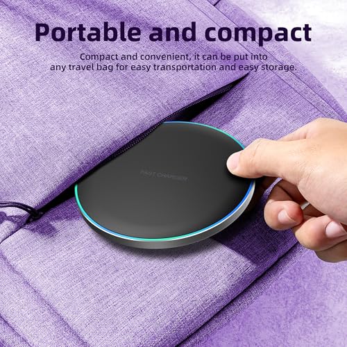 Wireless Charger Compatible with iPhone 18 17 16 15 14 13 12 11 Pro Max/Mini/Plus/XR/X/8, 15W Max Fast Wireless Charging Pad Mat for Samsung Galaxy S23/S22/S21/S20/S10, Galaxy Buds - color: Black