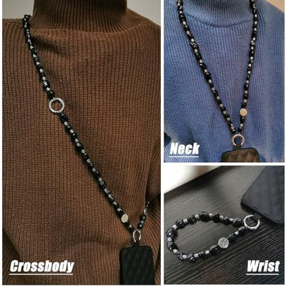 Phone Crossbody Strap, 2in1 Wrist Charm&Shoulder Lanyard,3Ways Usage free to Assembly and Disassembly Phone Strap with Tether Patches for Most Phones Bag Purse (M) - color: M