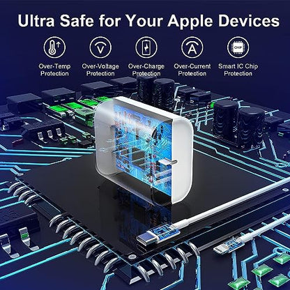 Fast Charger iPhone,3Pack【Apple MFi Certified】Charge iPhone14 Fast Charging - color: White 10FT