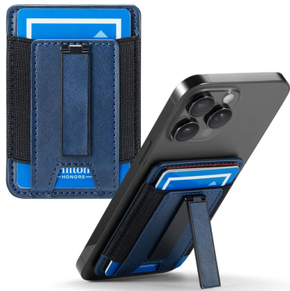 Phone Card Holder Wallet with Stand, Hold 6 Card for iPhone Andriod - color: DeepBlue