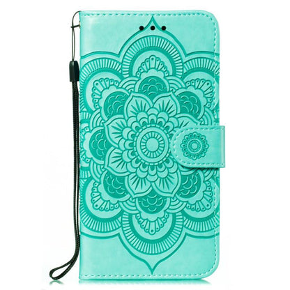 EYZUTAK Case for Samsung Galaxy A15 4G/5G, Premium Leather Magnetic Closure Flip Wallet Phone Case with Card Holder Cash Slot Stand Function Embossed Mandala Flower Shockproof Lanyard Cover - Green - color: Green, size: Samsung Galaxy A15 4G/5G