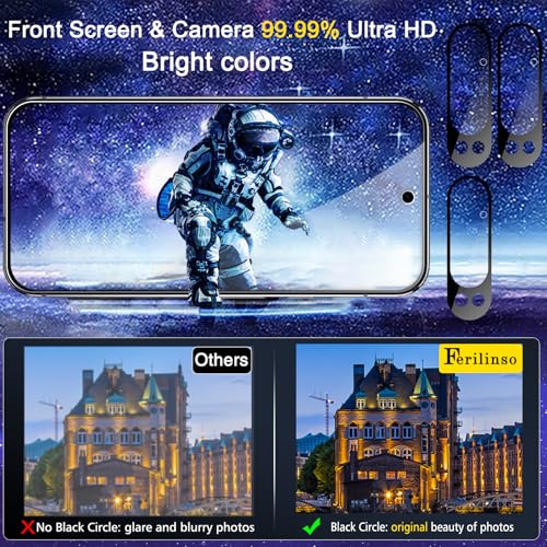 Ferilinso Screen Protector for Google Pixel 9 Pro XL, Tempered Glass Back - size: Pixel 9 Pro XL-6.73 IN
