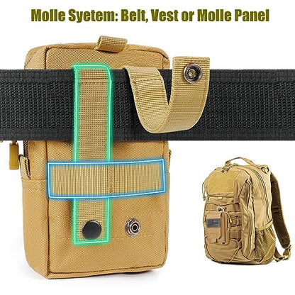 SOWHUP Tactical Molle Pouch Cell Phone Pouch Holster Small Utility EDC Pouch Gadget Organizer Bag - color: ACU1