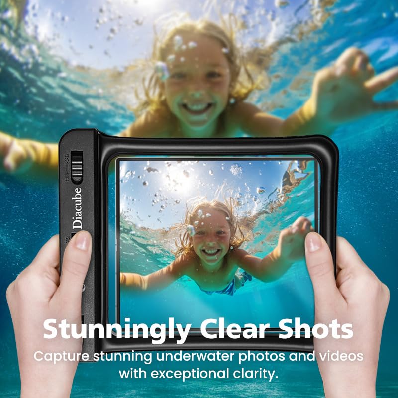 [6.5"x5.9"] DIACUBE Waterproof Phone Pouch For Wide-Screen Foldable Phone - Samsung Galaxy Z Fold/Google Pixel Fold/Huawei Folding , IPX8 Floating Waterproof Phone Case, Must-Have Beach Essentials