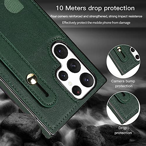 CCSmall Crossbody Case for Samsung Galaxy S23 Ultra w Card Holder KB Green - color: Green, size: Galaxy S23 Ultra