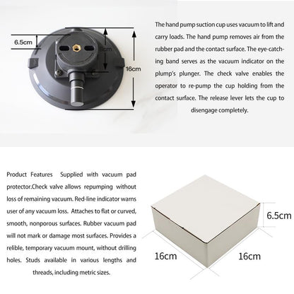 6" Camera Suction Cup Mount, Heavy Duty Pump Vacuum Mount - size: 6" Metal