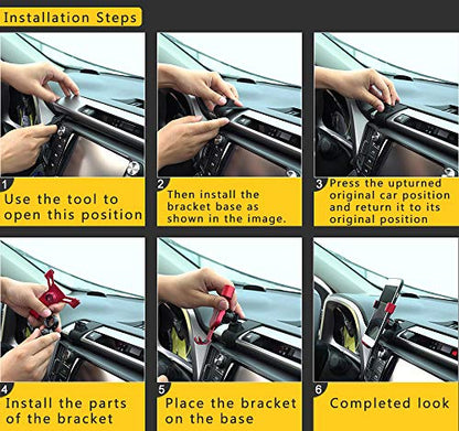 Universal Car Phone Holder Fit for Toyota RAV4 2013 2014 2015 2016 2017 2018 Air Vent Phone Mount Adjustable, Car Phone Cradle Fit for iPhone Samsung 4-7 Inches Smartphone - style: RAV4 13-18 Carbon Fiber
