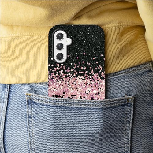 Pink Glitter Leopard Phone Case for Samsung Galaxy S25, Dual Layer Shockproof Rugged Cover with Soft TPU + Hard PC, Anti-Scratch Slim Fit Wireless Charging Compatible - color: Pink Glitter Leopard, size: 6.2" Galaxy S25