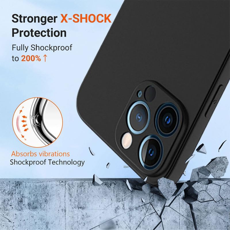 Phone Case for Motorola Edge 50 Pro (6.70") + 3 Pack Tempered Glass Protective Film, Soft Silicone Shockproof X Anti Scratch Shell TPU Slim Cover for Motorola Edge 50 Pro - Black
