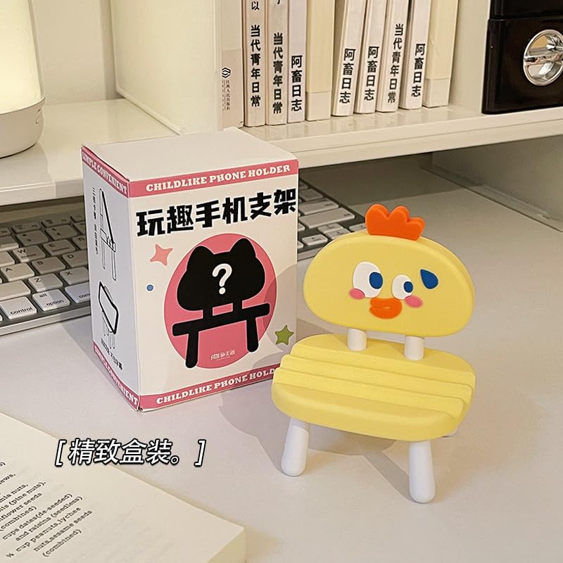 Super Cute Funny Face Animal Chair Cell Phone Stand, Adjustable Mobile Phone Support‌ Holder‌ Cellphone Mount‌ for Desk, Compatible with Phone 17 16 15 14 13, Smartphone, Pad, Tablet-Yellow Dog - color: Yellow Dog