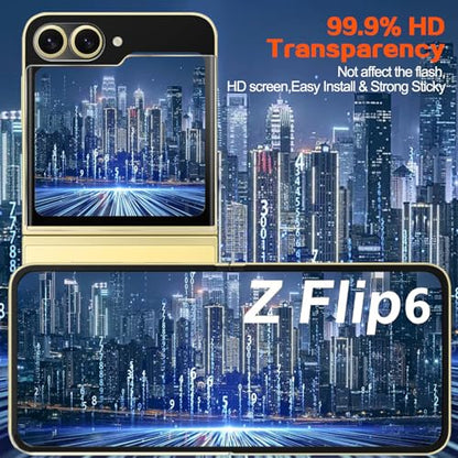 Samsung Galaxy Z Flip 6 Privacy Screen Protector, 2 Pack Inner Anti-Spy Soft Film + 2 Pack Black/Front/Outer Tempered Glass Screen Saver[28°Anti Peep] No Bubble, Case Friendly, Anti Scratch - color: Privacy, size: Flip 6