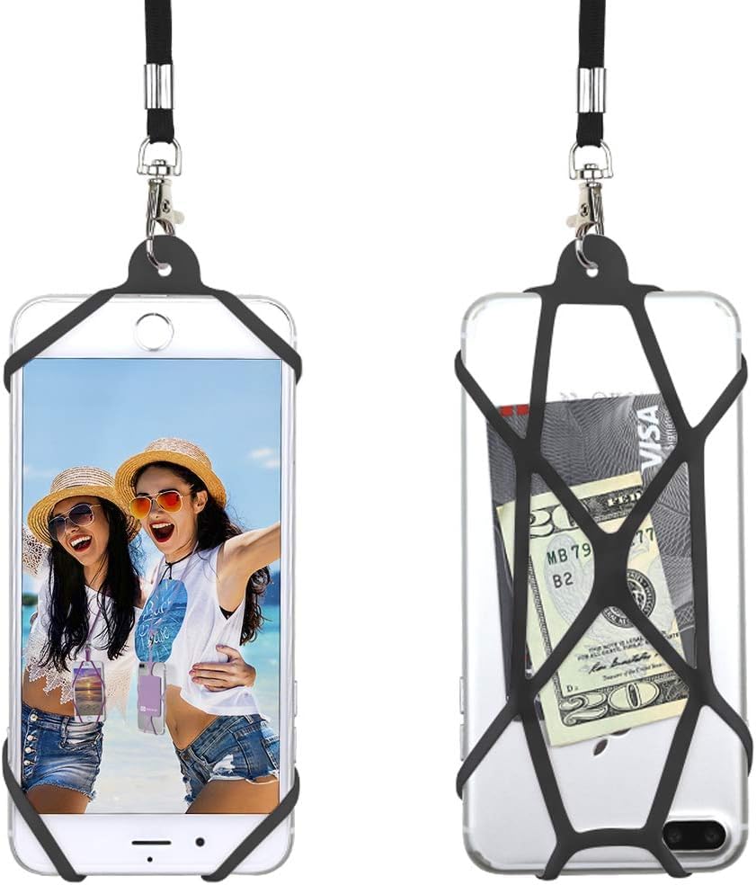 Gear Beast Universal Crossbody Cell Phone Lanyard Compatible with iPhone, Galaxy & Most Smartphones, Phone Case Holder & Cross Body Strap Black - color: Black