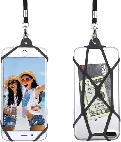 Gear Beast Universal Crossbody Cell Phone Lanyard Compatible with iPhone, Galaxy & Most Smartphones, Phone Case Holder & Cross Body Strap Black - color: Black