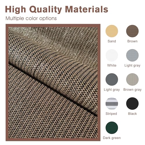 SUNNY GUARD 3' x 10' Balcony Privacy Screen, HDPE Patio Railing Cover Fence - color: Brown, size: 0 3' x 1 0'