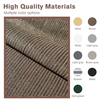 SUNNY GUARD 3' x 16' Balcony Privacy Screen, HDPE Patio Railing Cover Fence - color: Brown, size: 0 3' x 1 6'