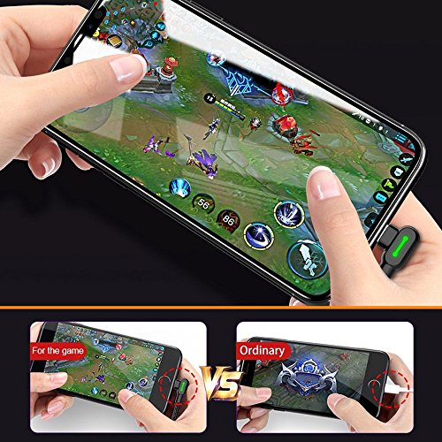 mcdodo USB 90 Degree Right Angle Elbow Design Game LEDCable Nylon Braided Sync ChargeDouble Size USB Data 6FT/1.8M Cable Compatible with iPhone 14/13/12/11 Pro Max (Black 6FT (iPhone))