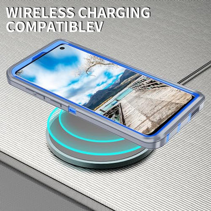 for Galaxy S10 Case,[Without Screen Protector] Heavy Duty Shockproof Dust/Drop Poof 3 Layers Full Bady Protection Rugged Cover for Galaxy S10,Grey/Dark Blue - color: Grey/Dark Blue