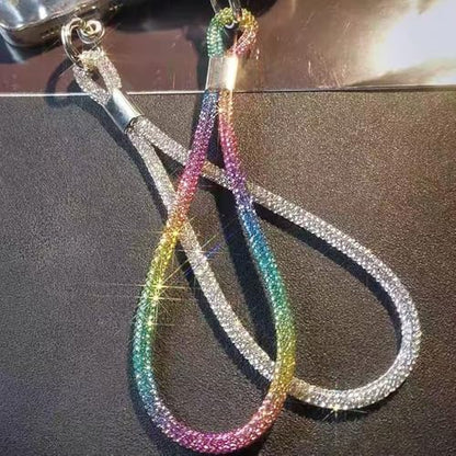 RUIYDZ 4pcs Luxury Diamond Phone Wrist Strap, Cell Phone Lanyards for Women, Short Phone Lanyard with Phone Tether Tab, Glitter Phone Strap Wrist Lanyard, Multicolor, Gold, Silver, Black