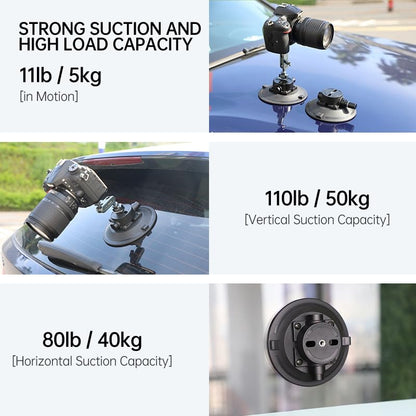 6" Camera Suction Cup Mount, Heavy Duty Pump Vacuum Mount - size: 6" Metal