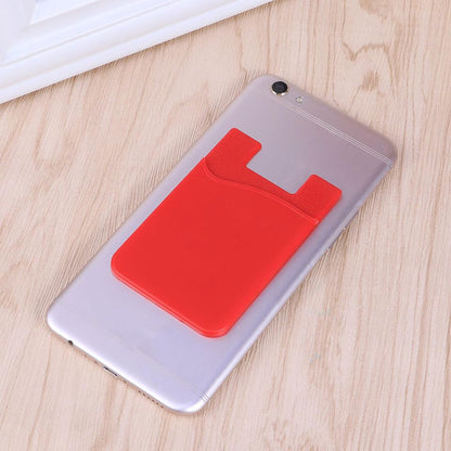 jojofuny 3Pcs Adhesive Mobile Phone Card Holder Stick on Back Cover Phone Wallet for Id Credit Cards Cash Organizer 3.42X2.08In - color: Red