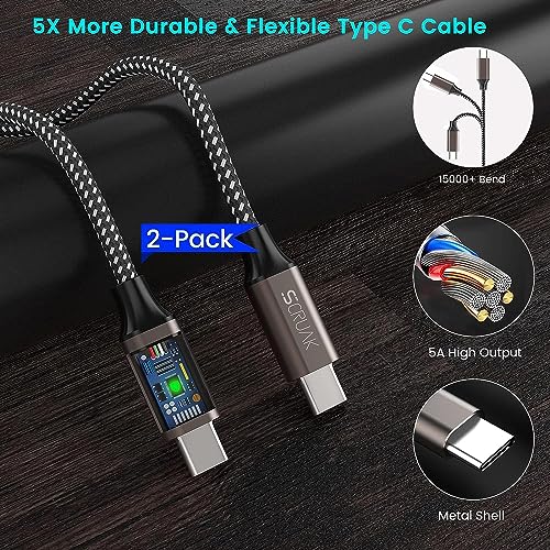 S25 S26 Ultra Charger Type C, SCRUAK 45W Super Fast USB-C Wall/Car Charger - size: 10FT+3.3FT