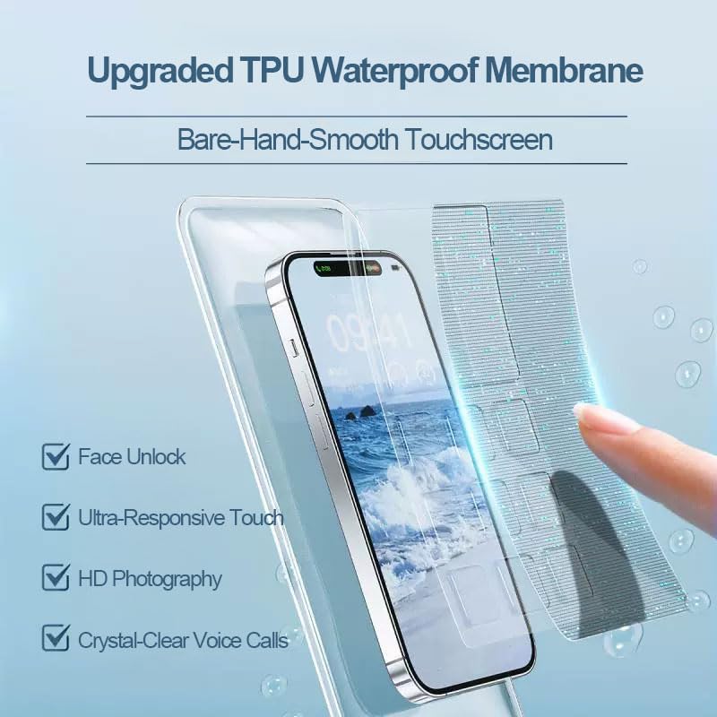Waterproof Phone Pouch, Lightweigt Cellphone Case with Lanyard, Float Dry Bag Protector Case for iPhone16 15 14 13 12 11 Pro Max Plus XR, Fit up to 7.2" Devices, Underwater Sensitivity Touch, Black - color: Black
