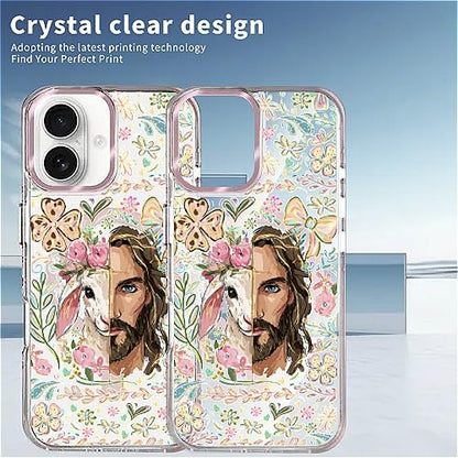 VisEnt Clear Case for iPhone 16 Plus, Magnetic Phone Case, Transparent Slim Cover, Military Grade Protection, Shockproof, Anti-Yellowing, Scratch Resistant, Christian Jesus Lamb - color: Christian Jesus Lamb, size: Iphone 16 Plus