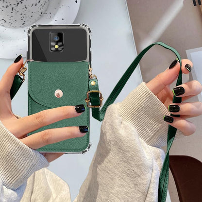 for Hotpepper Tepin Case with Credit Card Holder for Women/Girly, Hot Pepper Wallet Purse Leather PU, Card Slots, Stand, Detachable Lanyard Strap Crossbody Magnetic Buttons Cover (Green) - color: Green