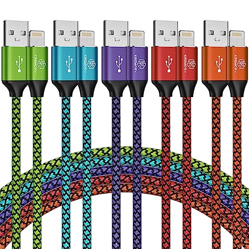 iPhone Charger 5Pack 10FT Apple MFi Certified Fast Lightning Cable