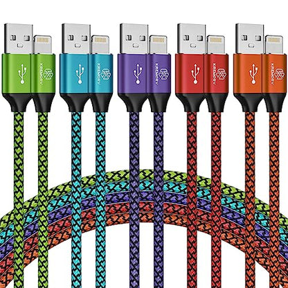 iPhone Charger 5Pack 10FT Apple MFi Certified Fast Lightning Cable