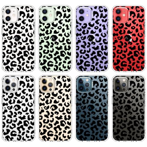 MOSNOVO Case for iPhone 12 & iPhone 12 Pro, [Buffertech 6.6ft Military-Grade Drop Protection] [Anti Peel Off Tech] Clear TPU Bumper Phone Case Cover Design - Black Leopard Print - color: Clear - Black Leopard Print, size: iPhone 12 / iPhone 12 Pro