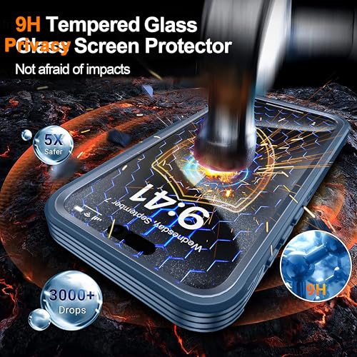 Magnetic Privacy Screen Case for iPhone 16 Pro Max Full Body Protection - color: Blue, size: iPhone 16 Pro Max