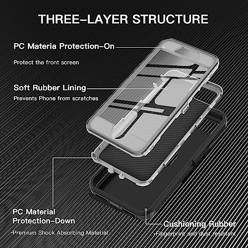 I-HONVA for iPhone SE 2022/2020 Case Built-in Screen Protector Shockproof Dust/Drop Proof 3 in 1 Full Body Rugged Heavy Duty Cover for Apple iPhone SE 3rd/2nd Gen 4.7,Black/Grey - color: Black/Grey