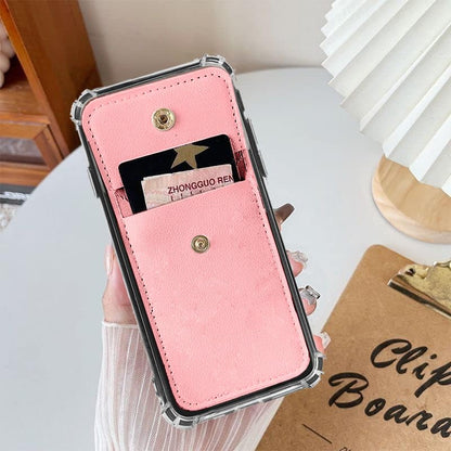 Back Wallet Case with Detachable Lanyard for Hot Pepper Tepin, Crossbody Necklace Strap & Wrist Strip HotPepper Tepin Phone Cover for Girls Women | Faux Leather Shockproof Stylish - Pink - color: Pink