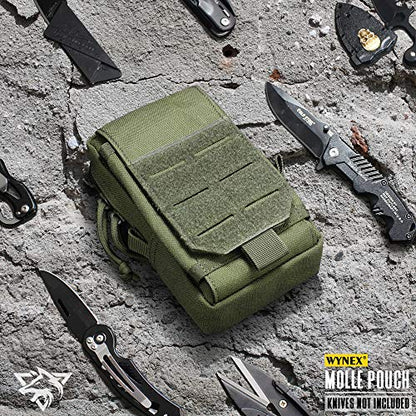 WYNEX Tactical EDC Pouch Molle,Utility Admin Pouch for Small Tool & Phone - color: Army Green