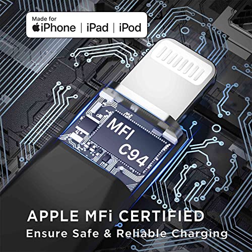 Short USB-C to Lightning Cable, 5-inch, MFi Certified, Fast Charger for iPhone & iPad (Not Compatible with Audio DAC or USB-C iPhone/iPad Models)