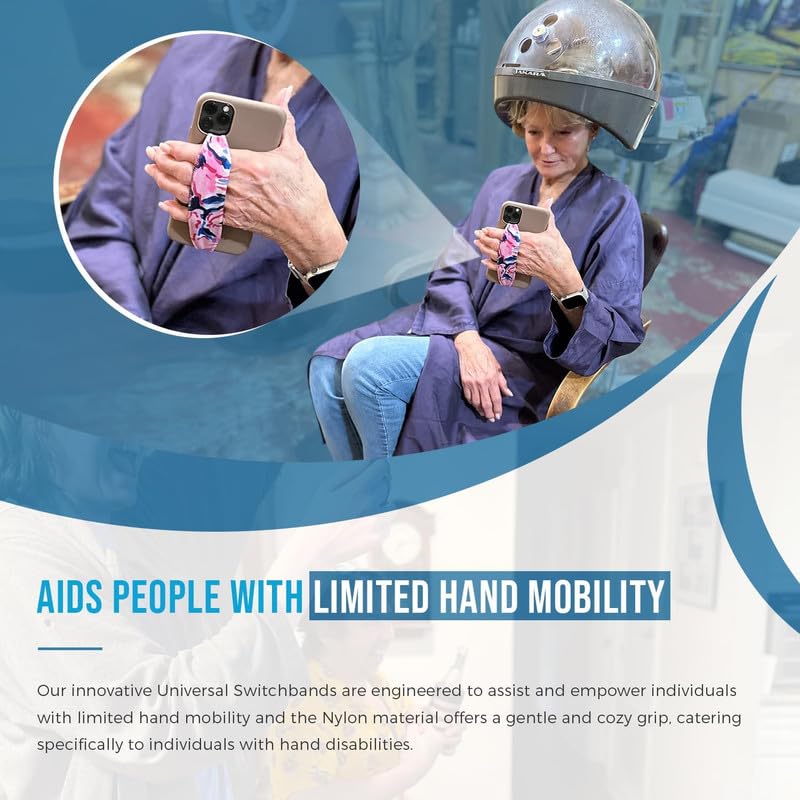Switchbands Phone Grip Strap - Reversible Finger Holder for Phone Back, Customizable Anti-Slip Design, Wireless Charging Compatible Detachable Holder for iPhone - Starry Threads - color: Starry Threads