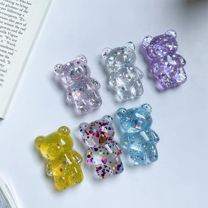 1Pc Bear Phone Grip Tok Folding Bracket Mobile Phone Finger Holder Mobile Phone Cartoon Foldable Epoxy SequinsCute B 3D Ear Shaped for Desktop Mobile Phone Cell Phones and Accessories (Yellow) - color: Yellow