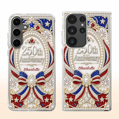 USA 250th Anniversary, Personalized Clear Phone Case, Gift for Patriots