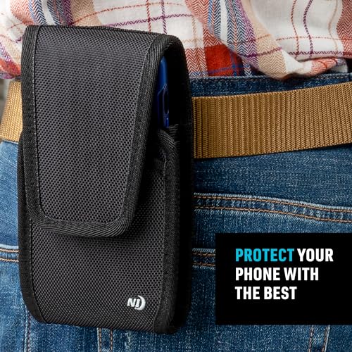 Nite Ize Clip Case Cargo Universal Rugged Phone Holster - Holster for Men's & Women's Belts - Utility Belt Pouch - Phone Accessories - XX-Large, Black - size: XX-Large, style: Vertical