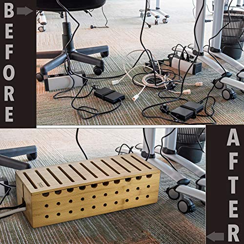 Prosumer's Choice 10 Device Bamboo Cell Phone Charging Stations | Clutter Organizer/Charging Stand for Mobile, iPhone, Laptops & Tablets | Best Mobile Accessories